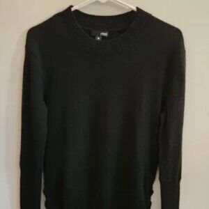Aqua Cashmere Black Sweater With Ties on the Sides Size Small